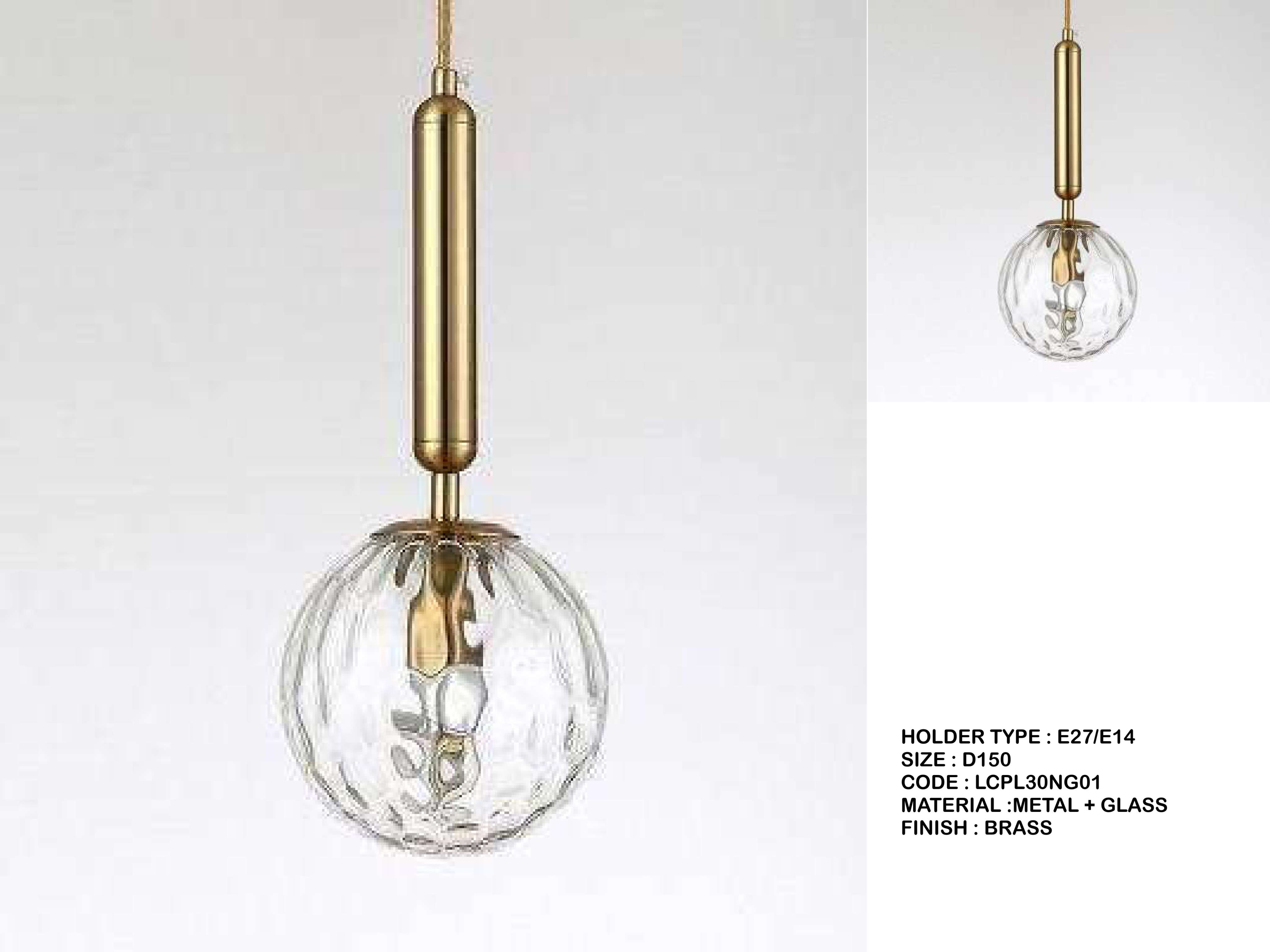 Beyond Lights - Brass Glass Pendant- LCHL